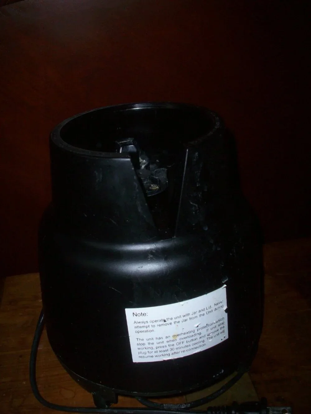 Walmart Mainstays Blender Replacement Black Base 500W 5-Speed Ice-Crushing Motor